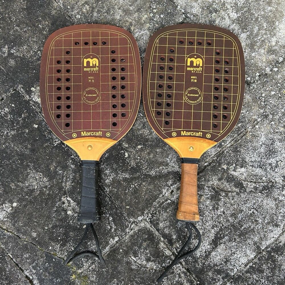 Pair of Vintage Marcraft Paddle Tennis Rackets (PT-75 & PT-90)
